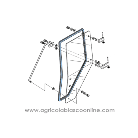 Goma Cristal puerta Izquierda tractor Kubota M110 M120 M125 M128 M130 big