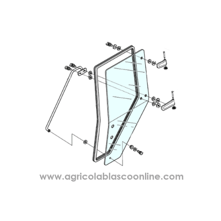 Cristal puerta Izquierda tractor Kubota M110 M120 M125 M128 M130 big