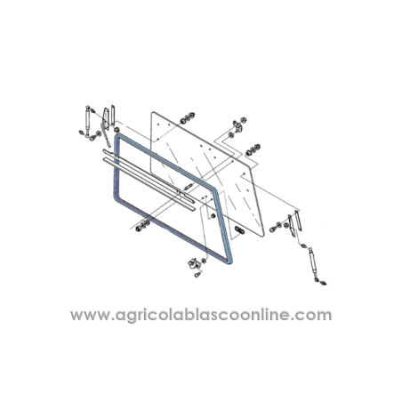 goma cristal trasero kubota M110 M120 M125 M128 M130 repuesto original agric