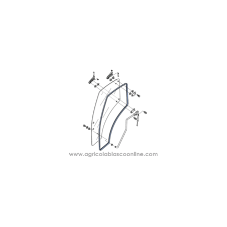 Goma Cristal puerta derecha Kubota M6040, M7040, M8540, M8560, M9540, M9960, M5091, M5111STAND